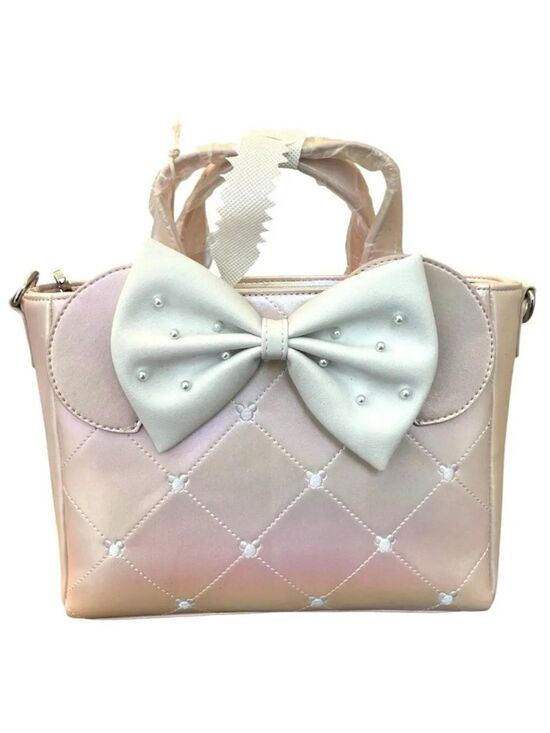 Loungefly Handbags - Loungefly Minnie Mouse Pink Pearl Mini Irridescent Crossbody Satchel NEW CREASE